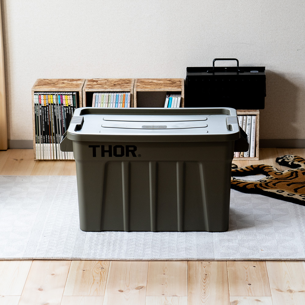 旧ロゴ THOR フタ付き ひど コンテナ 75L ブラック 旧ロゴ THOR フタ付き ひど コンテナ 75L ブラック