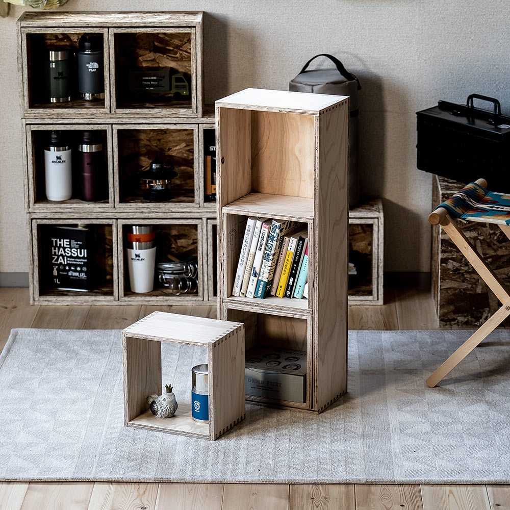 文庫収納ボックスセット シェルフボックス3 あられ組み