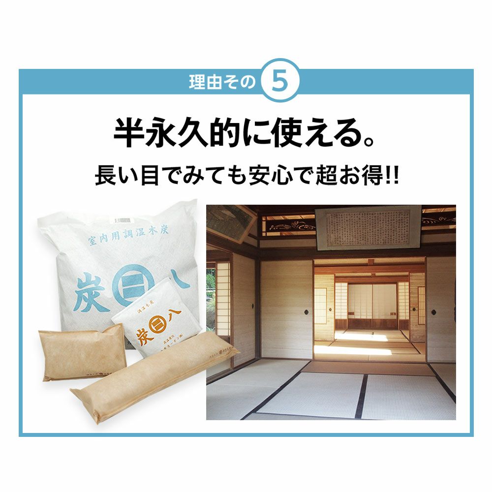 炭八達人が選ぶ！ちょい足し炭八単品3L小袋タンス玄関下駄箱湿気除湿調湿脱臭車内