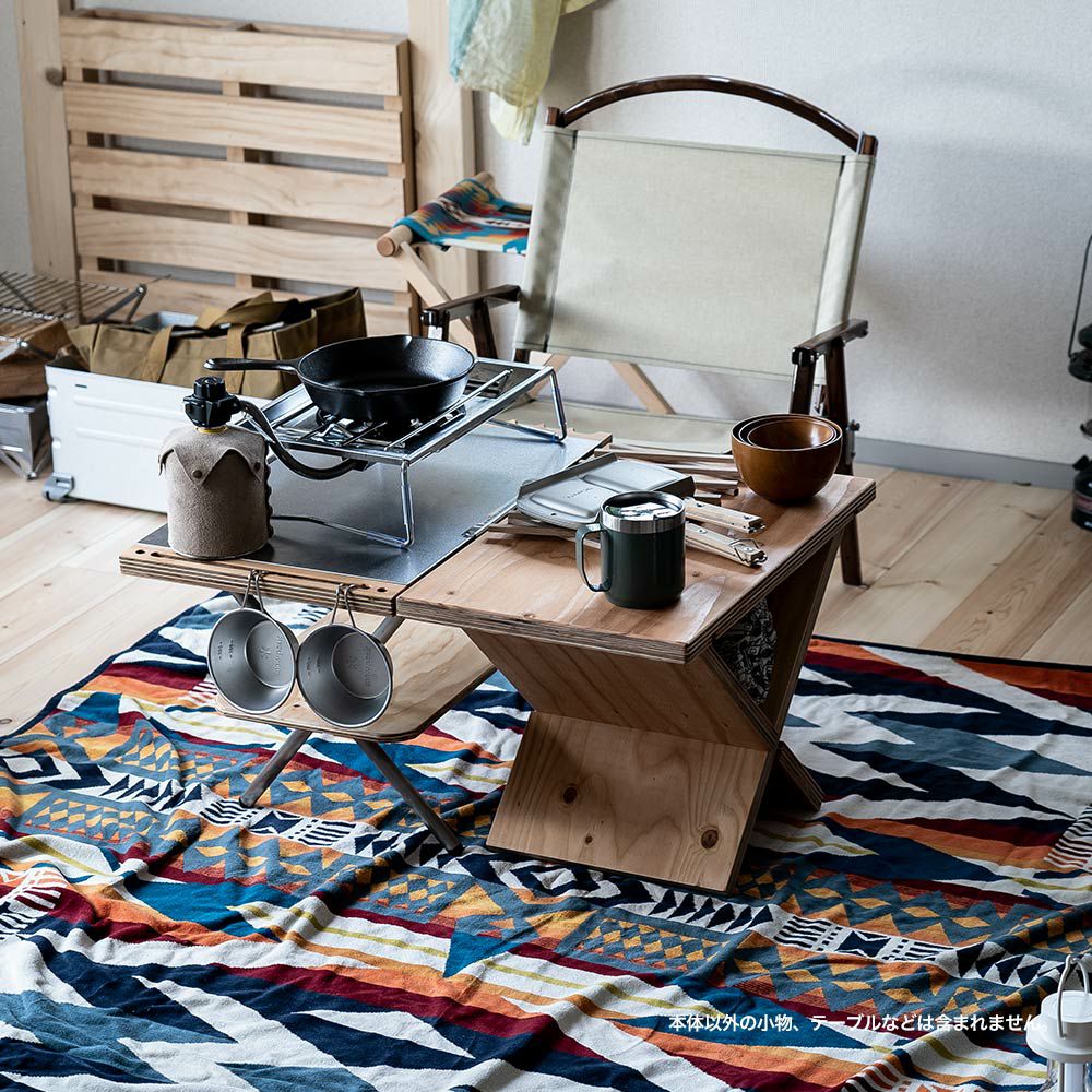 テーブルクロススタンドクーラーボックススタンド焚き火台テーブルキャンプアウトドア木製組み立て