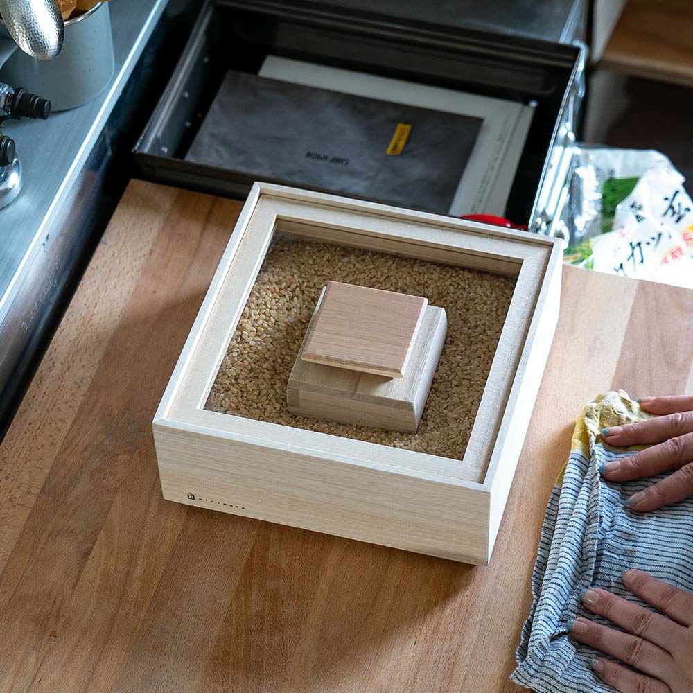 増田桐箱店桐の米櫃1kgライスストッカー米びつ日本製