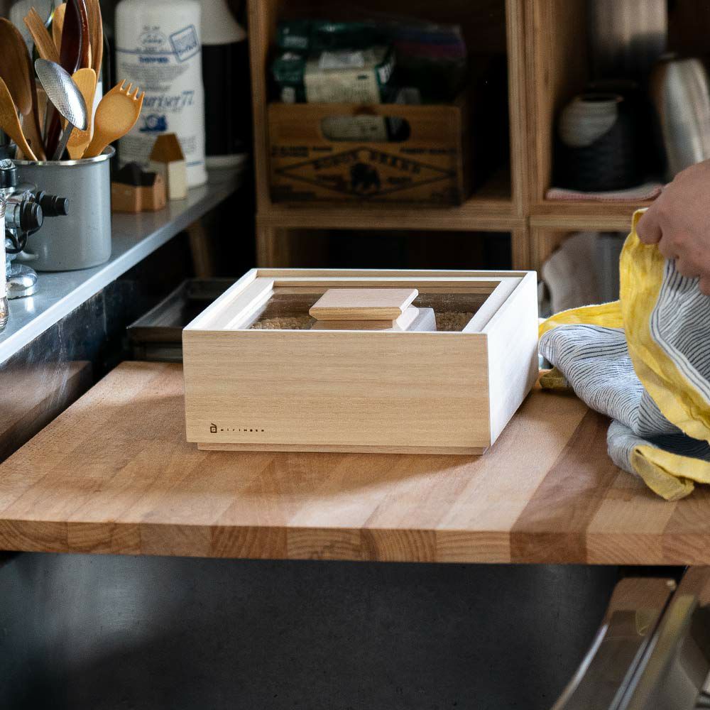 増田桐箱店桐の米櫃1kgライスストッカー米びつ日本製