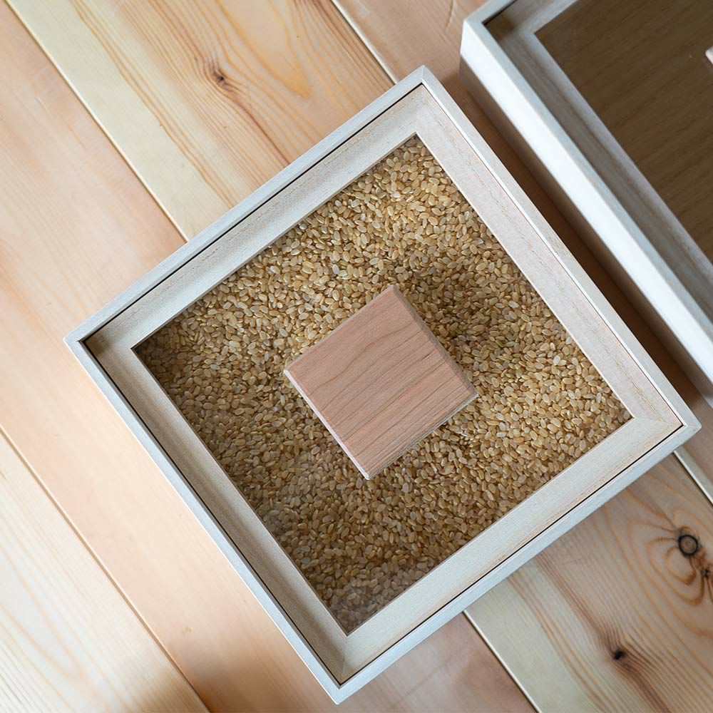 増田桐箱店桐の米櫃1kgライスストッカー米びつ日本製