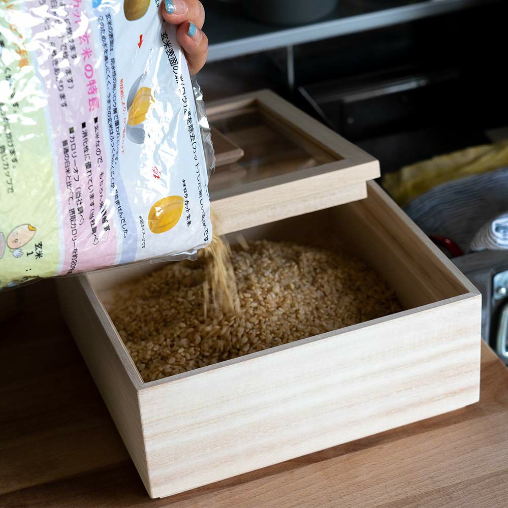 増田桐箱店桐の米櫃1kgライスストッカー米びつ日本製