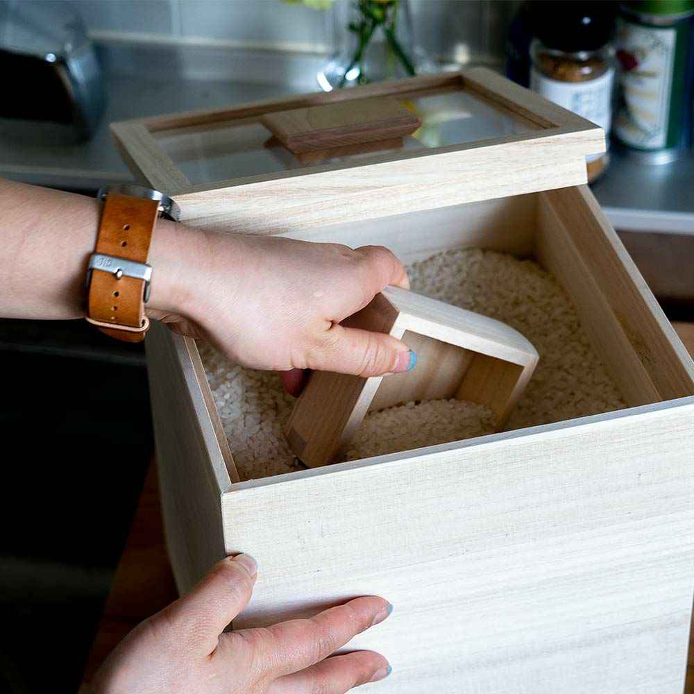 増田桐箱店桐の米櫃3kgライスストッカー米びつ日本製