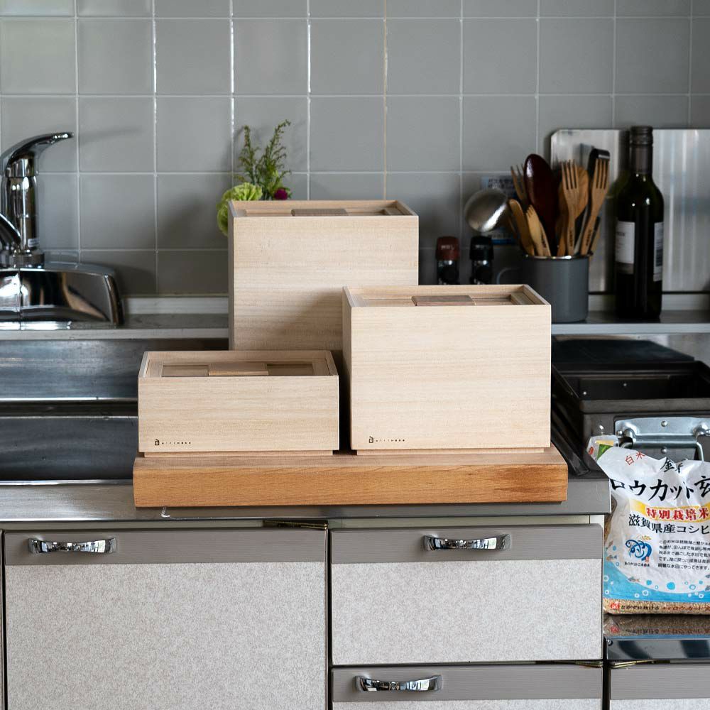 増田桐箱店桐の米櫃3kgライスストッカー米びつ日本製