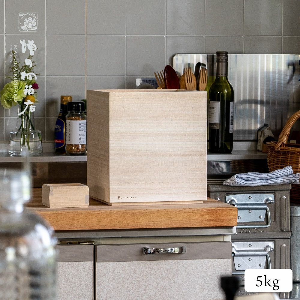 増田桐箱店桐の米櫃5kgライスストッカー米びつ日本製