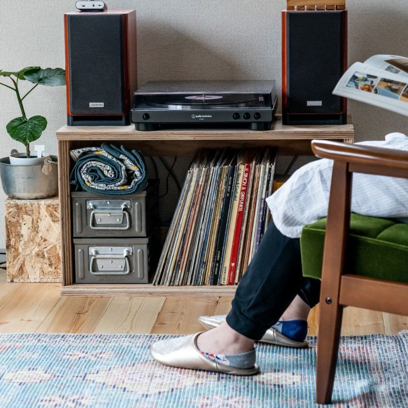 オープンシェルフレコードボックス収納本棚木箱テレビ台文庫文芸日本製国産LP