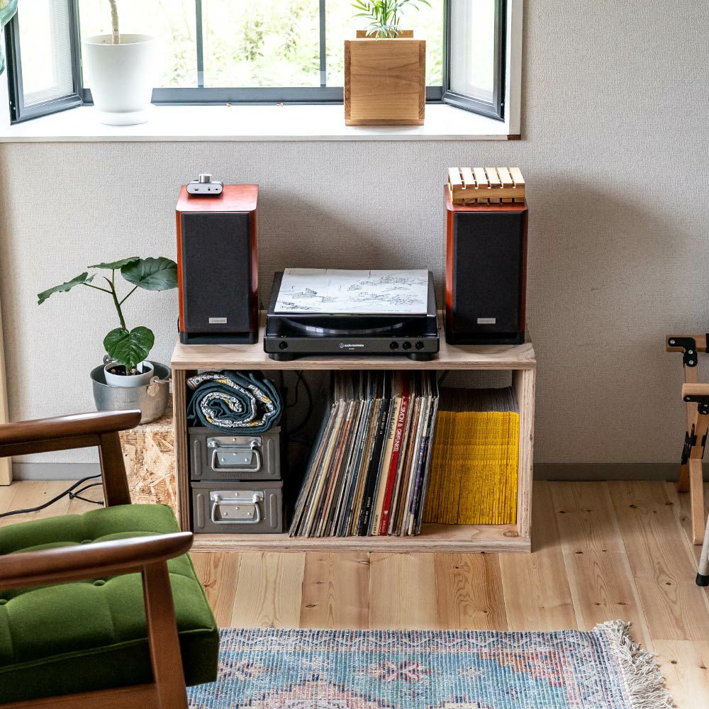 オープンシェルフレコードボックス収納本棚木箱テレビ台文庫文芸日本製国産LP