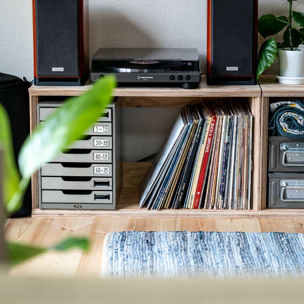 オープンシェルフレコードボックス収納本棚木箱テレビ台文庫文芸日本製国産LP