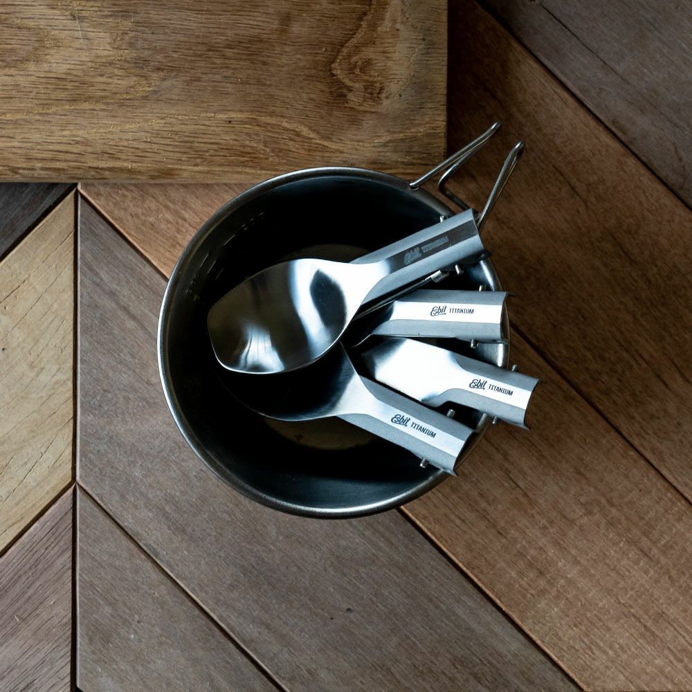 エスビットフォールディングカトラリーESBIT登山軽量折り畳みチタンスプーンフォークナイフスポークトレッキングアウトドアソロキャンプツーリング