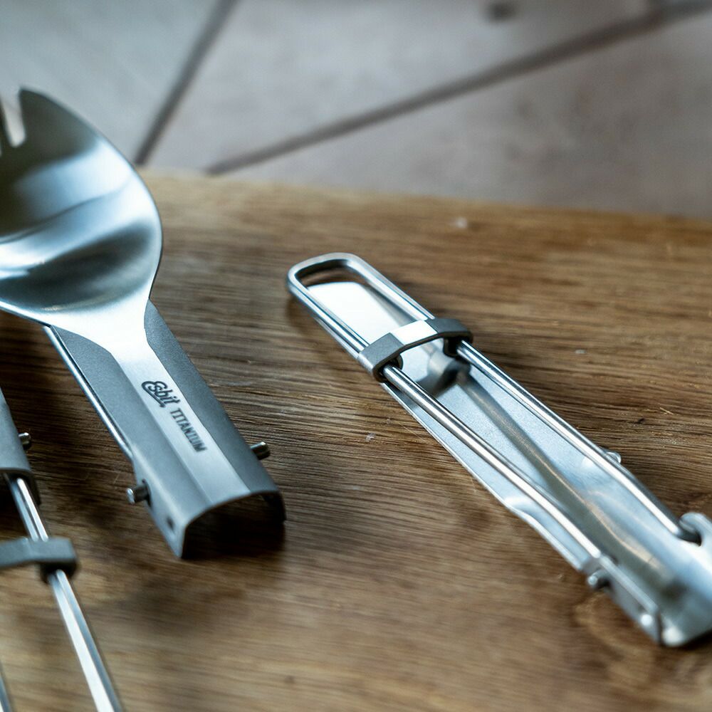 エスビットフォールディングカトラリーESBIT登山軽量折り畳みチタンスプーンフォークナイフスポークトレッキングアウトドアソロキャンプツーリング