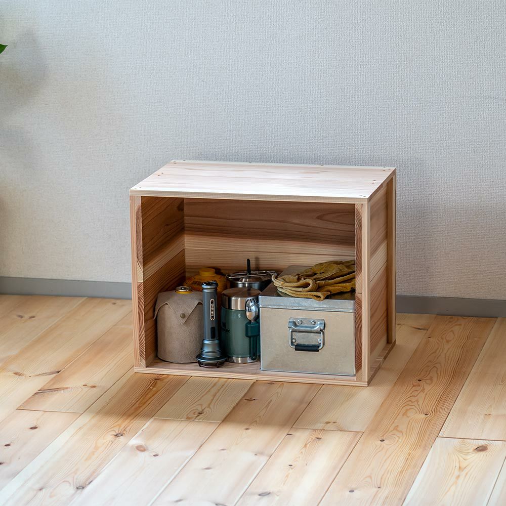 りんご箱見せる収納始めませんか？上小節国産りんご箱杉480×380×310新品什器リンゴ箱木箱収納BOXアウトドアBOX木製国産杉見せる収納ボックス