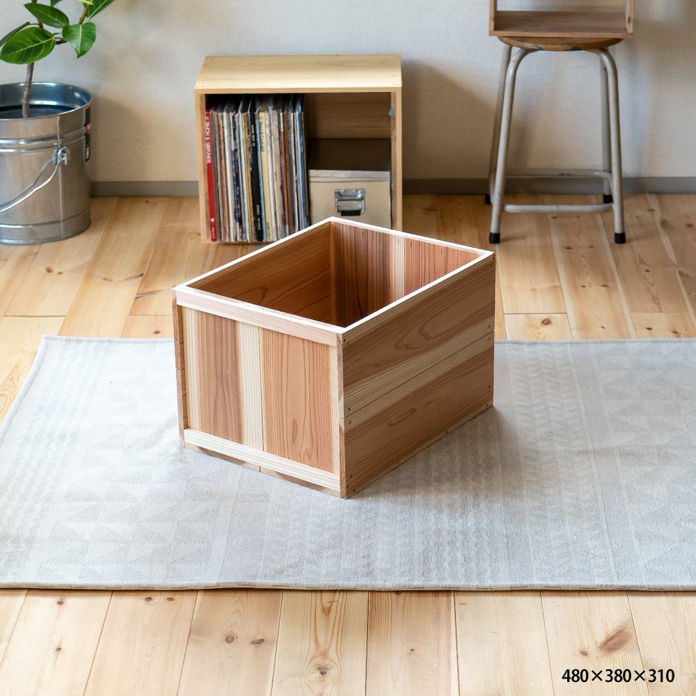 りんご箱見せる収納始めませんか？上小節国産りんご箱杉480×380×310新品什器リンゴ箱木箱収納BOXアウトドアBOX木製国産杉見せる収納ボックス