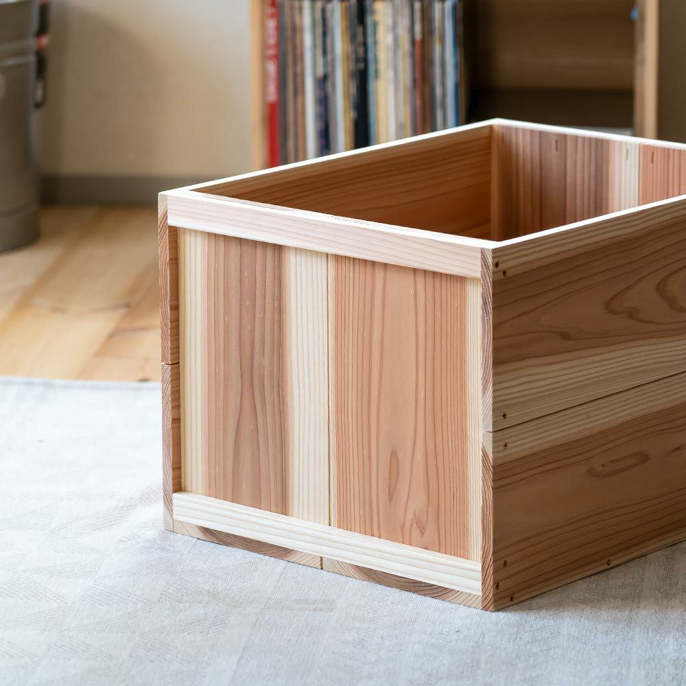 りんご箱見せる収納始めませんか？上小節国産りんご箱杉480×380×310新品什器リンゴ箱木箱収納BOXアウトドアBOX木製国産杉見せる収納ボックス