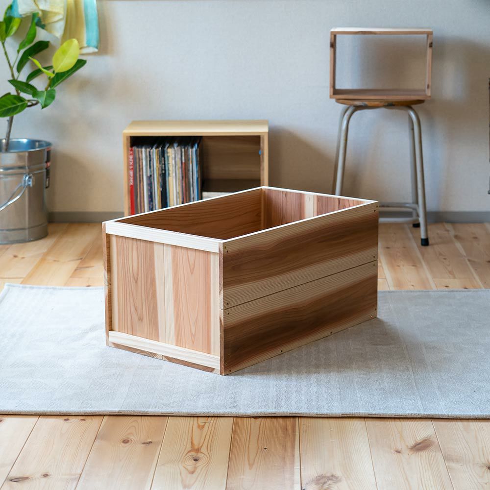 りんご箱見せる収納始めませんか？上小節国産りんご箱杉630×380×310新品什器リンゴ箱木箱収納BOXアウトドアBOX木製国産杉見せる収納ボックス