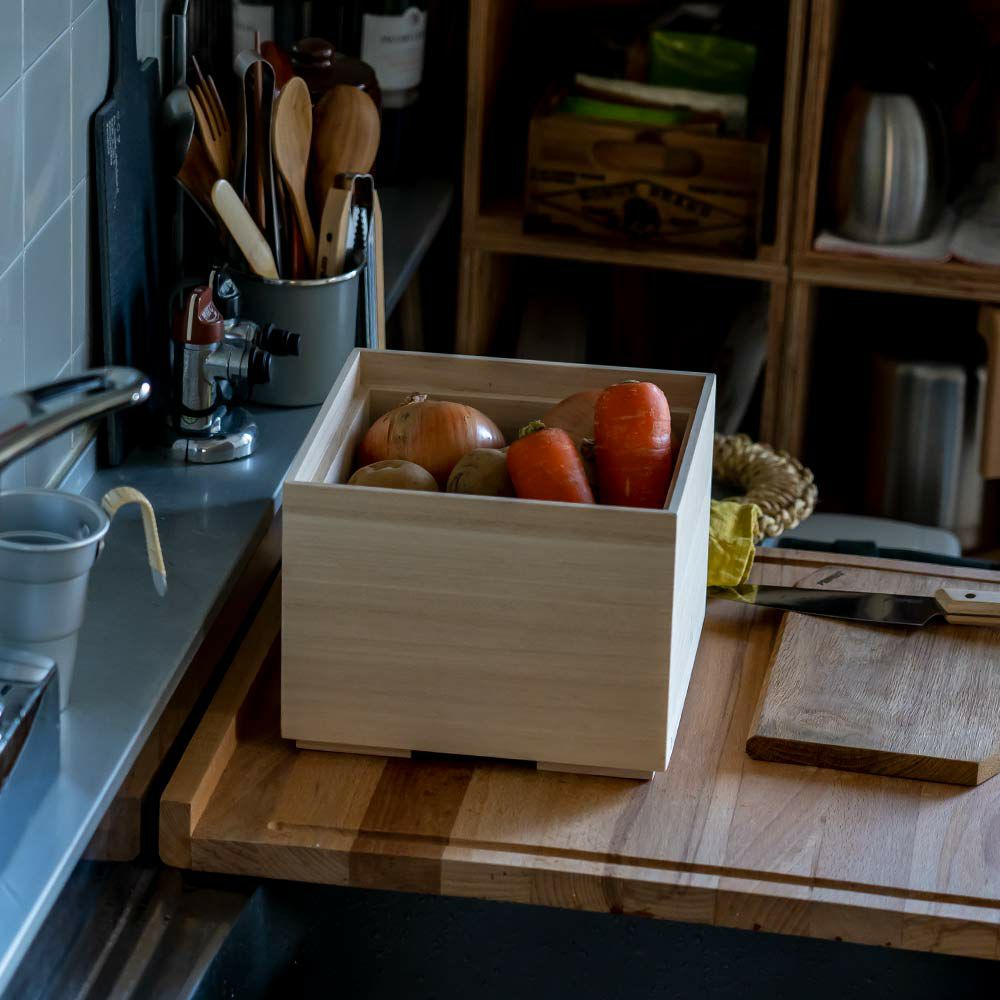 増田桐箱店桐の野菜保存箱Sすのこキッチン収納食品保存野菜保管ベジダブルストッカー