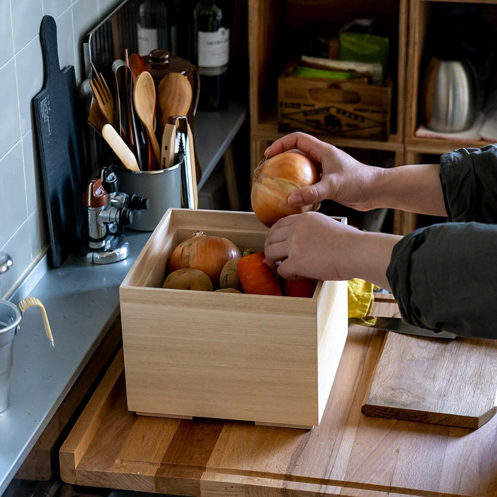 増田桐箱店桐の野菜保存箱Lすのこキッチン収納食品保存野菜保管ベジダブルストッカー