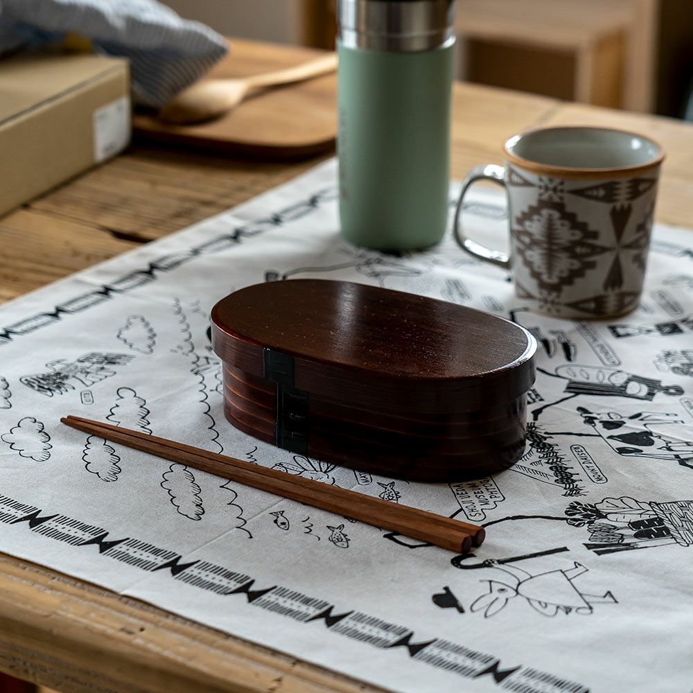 すり漆丸小判弁当箱小松野屋355ml20-1331日本製長野県わっぱランチボックス