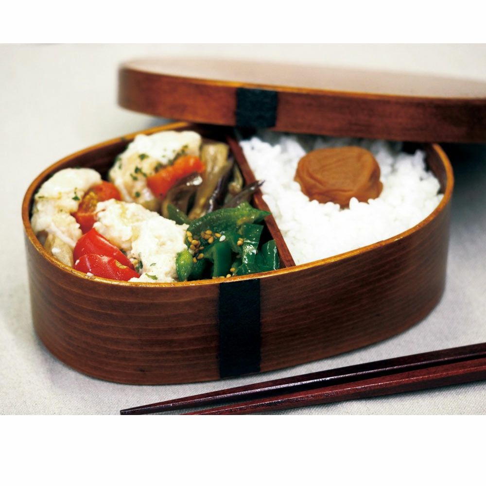 すり漆丸小判弁当箱小松野屋355ml20-1331日本製長野県わっぱランチボックス