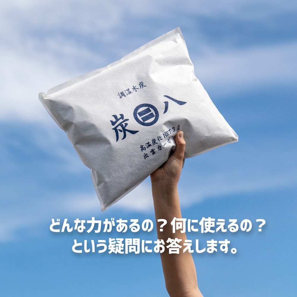 炭八で調湿実感炭八トライアル8Lセットお試しセット室内8L大袋湿気対策室内玄関下駄箱湿気除湿調湿脱臭車内