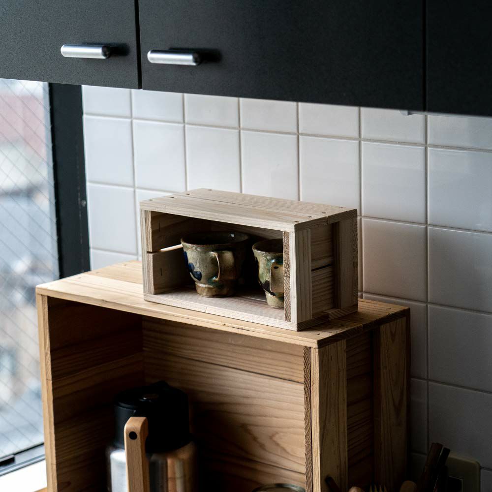 工務店が作る国産りんご箱ミニサイズ卓上サイズ新品什器リンゴ箱木箱収納BOX木製国産