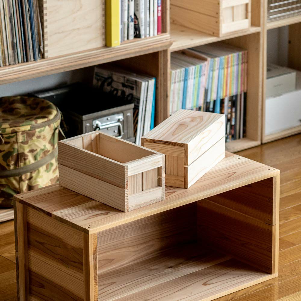 工務店が作る国産りんご箱ミニサイズ卓上サイズ新品什器リンゴ箱木箱収納BOX木製国産