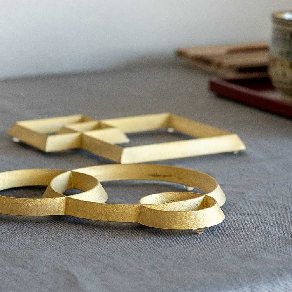 炭谷三郎商店鍋敷Trivetスクエア&サークル真鍮日本製