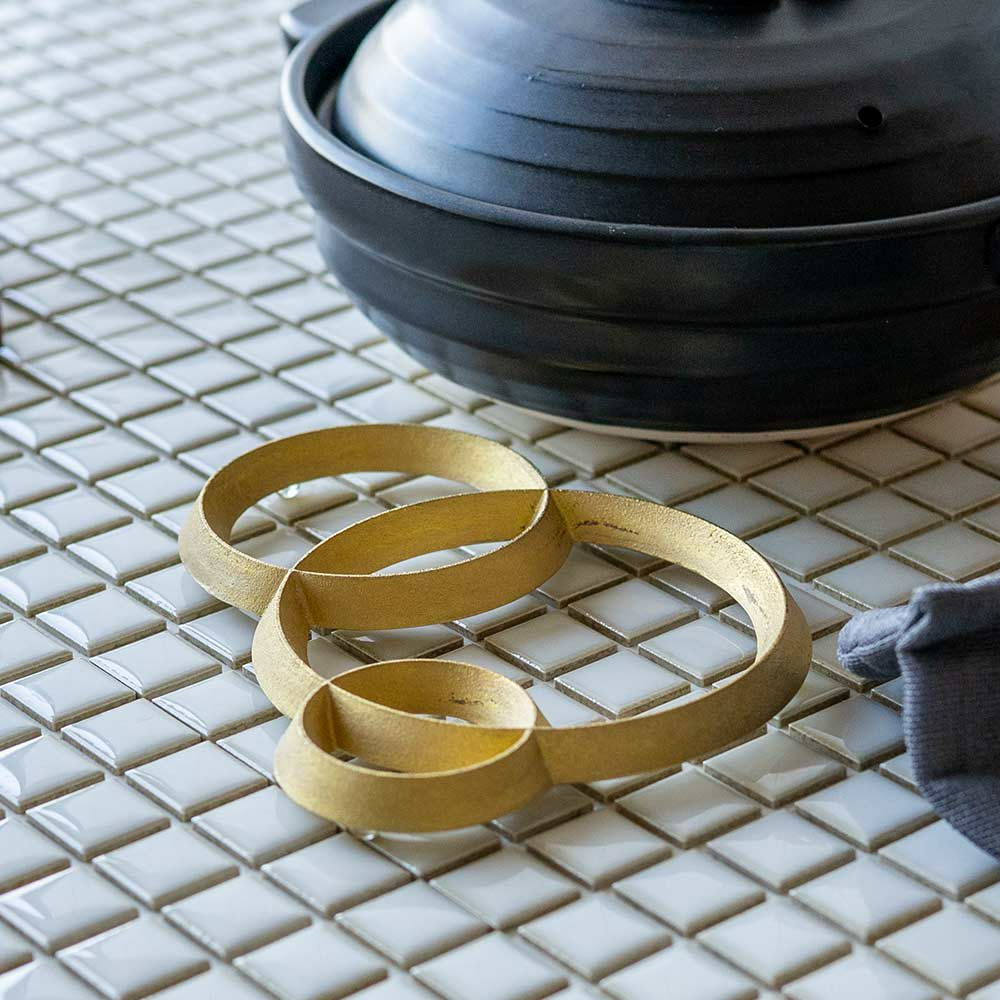 炭谷三郎商店鍋敷Trivetスクエア&サークル真鍮日本製