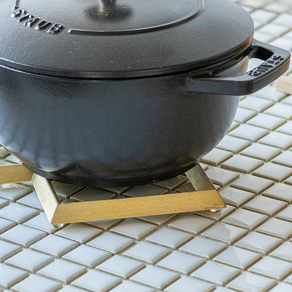 炭谷三郎商店鍋敷Trivetスクエア&サークル真鍮日本製