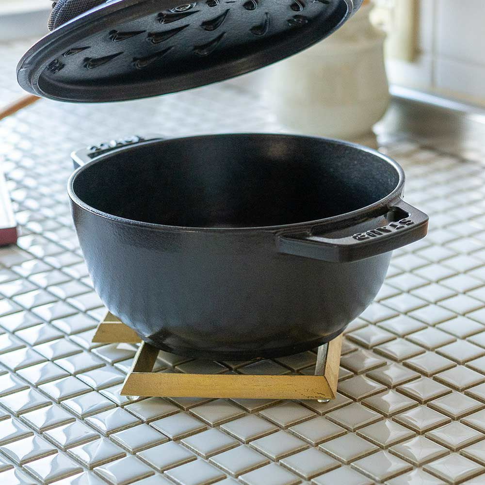 炭谷三郎商店鍋敷Trivetスクエア&サークル真鍮日本製