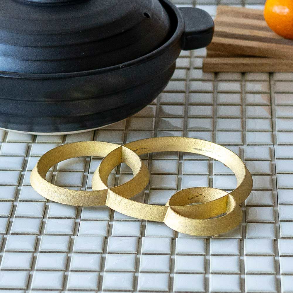 炭谷三郎商店鍋敷Trivetスクエア&サークル真鍮日本製