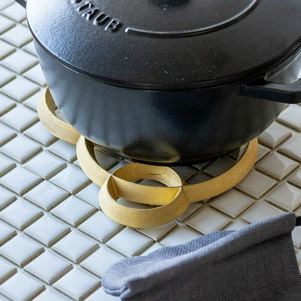 炭谷三郎商店鍋敷Trivetスクエア&サークル真鍮日本製