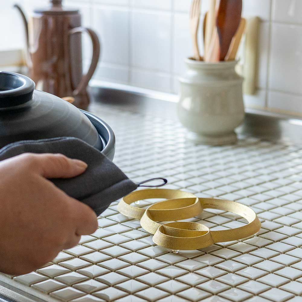 炭谷三郎商店鍋敷Trivetスクエア&サークル真鍮日本製