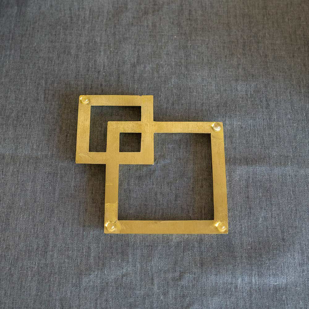 炭谷三郎商店鍋敷Trivetスクエア&サークル真鍮日本製