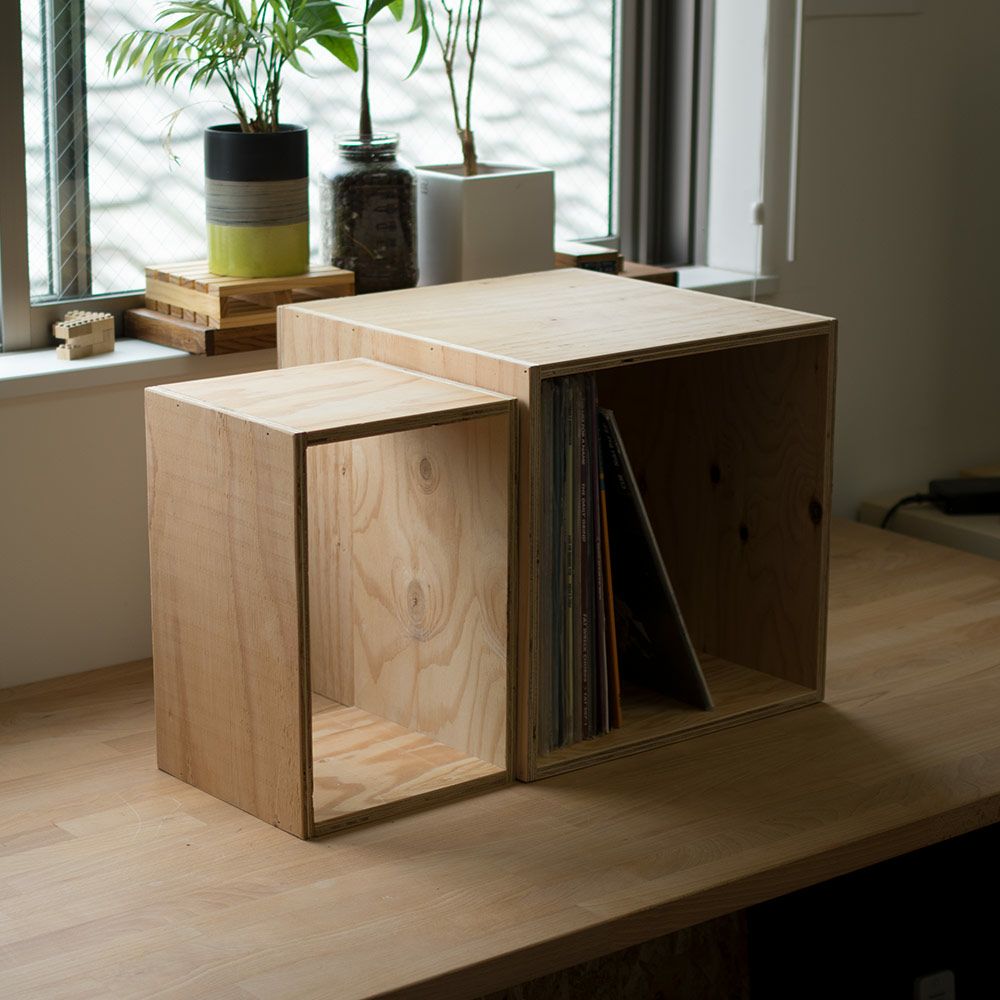 レコードボックス50cmレコードラックキューブボックスBOX木箱送料無料