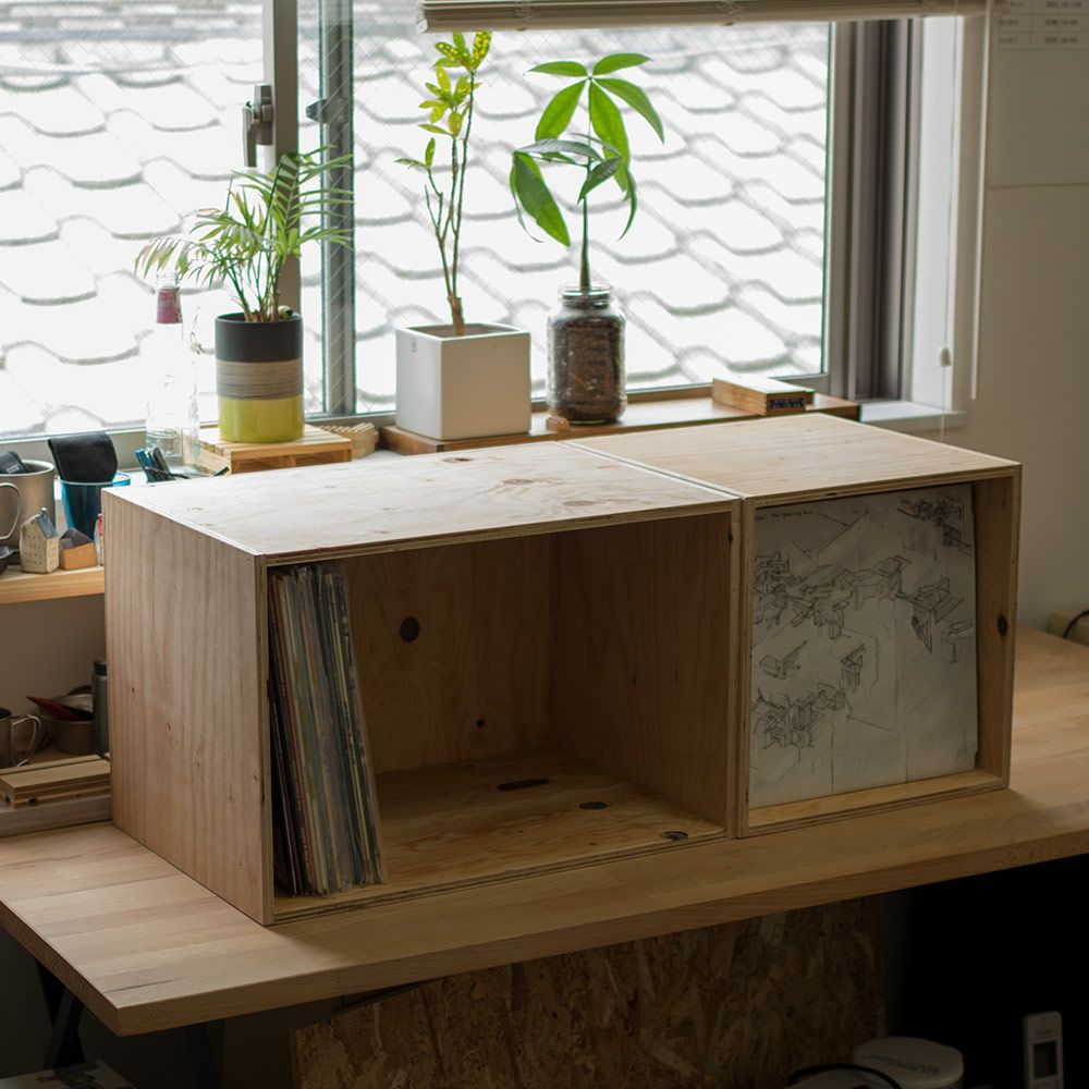 レコードボックス50cmレコードラックキューブボックスBOX木箱送料無料