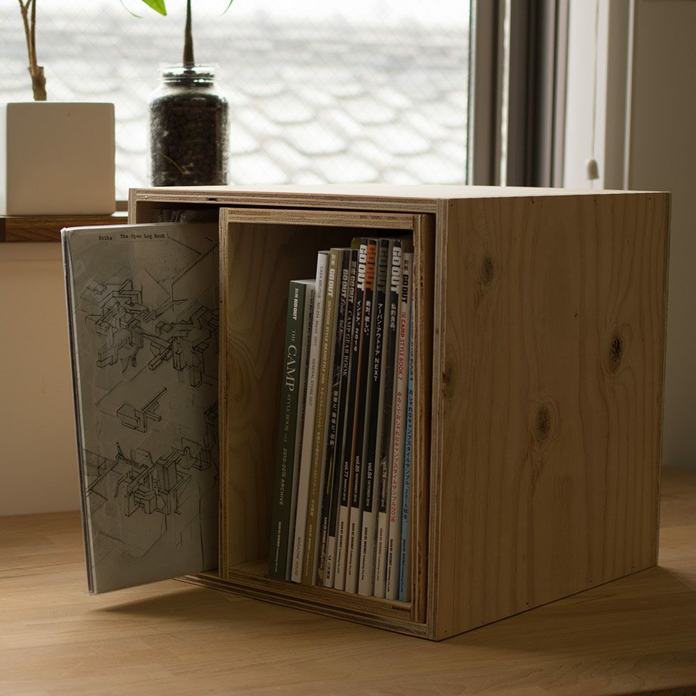 レコードボックス70枚レコードラックキューブボックスBOX木箱