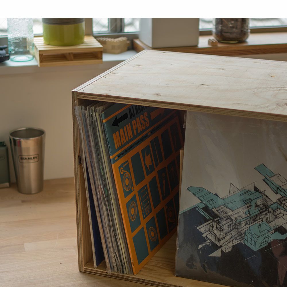 レコードボックス70枚レコードラックキューブボックスBOX木箱送料無料