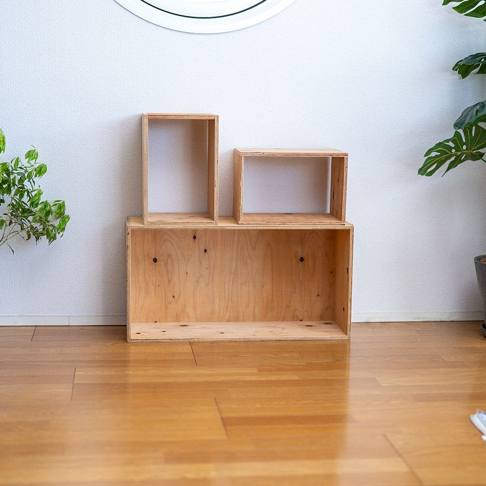 キューブボックスボックスシェルフ３収納シェルフ木箱什器レコード男前インテリア木製A4本棚おしゃれディスプレイラック棚ブックシェルフ文庫本雑誌文芸書新書埃よけ冷蔵庫CDDVD送料無料10P29Aug16
