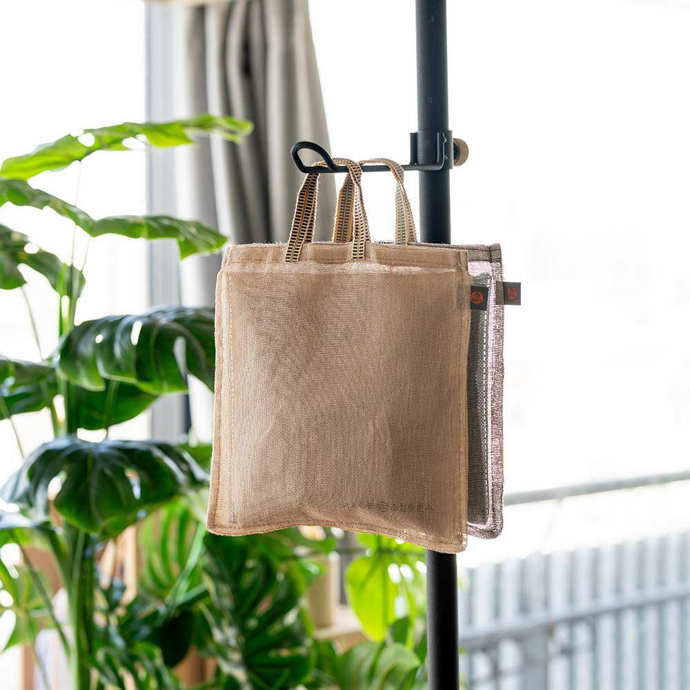 2wayで楽しめる、炭八2個&リバーシブルかや袋セット