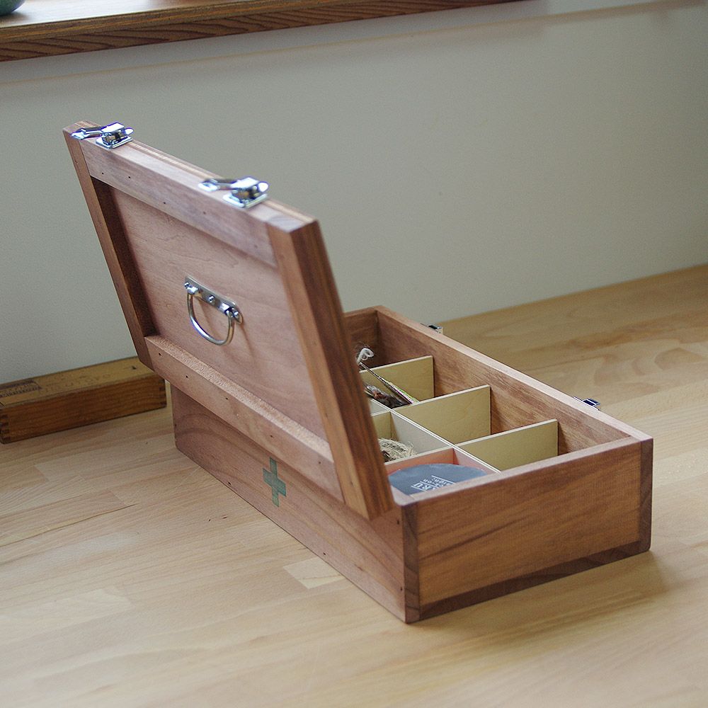 救急箱Mサイズミニサイズ救急木箱木箱箱エマージェンシーボックス日本製収納箱