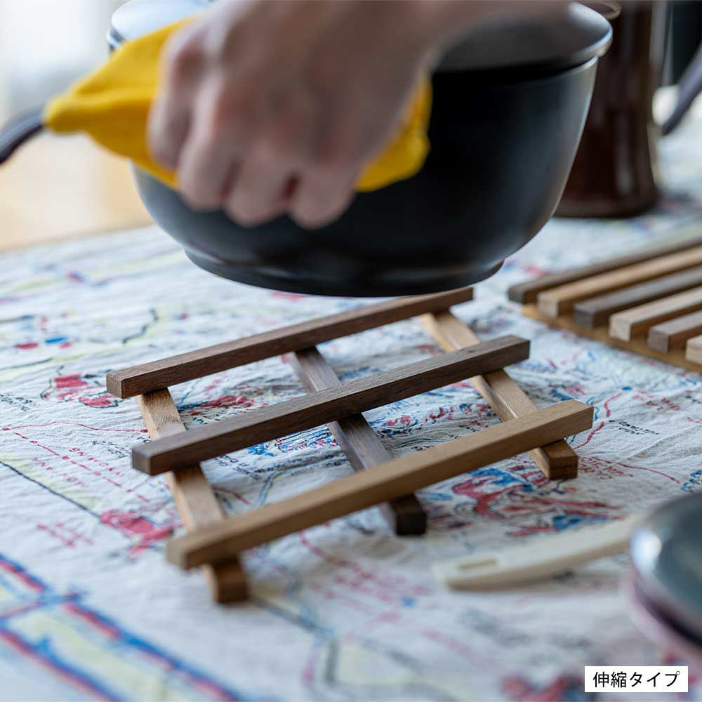 選べる3種類コンパクト収納トリベットウォルナットチーク材端材パレット