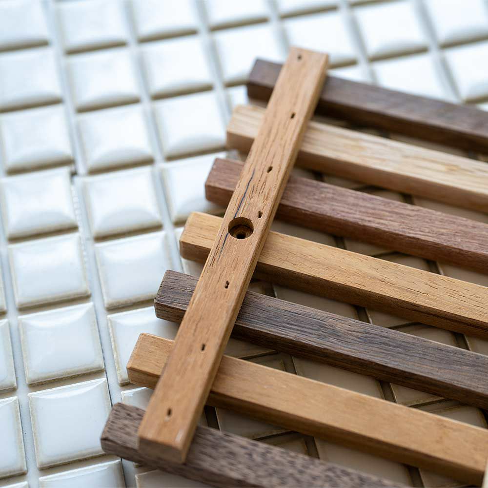 選べる3種類コンパクト収納トリベットウォルナットチーク材端材パレット