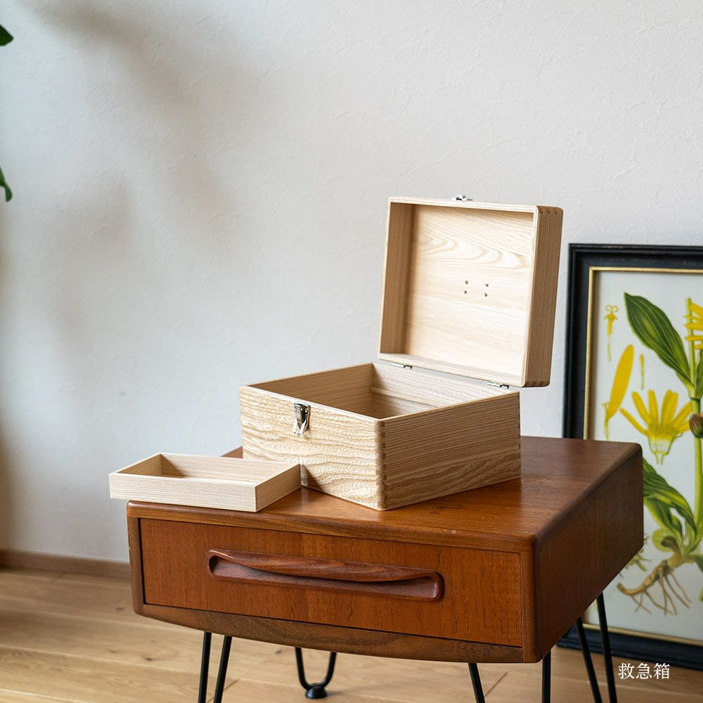 国産セン材の救急箱GAKUNAN岳南木工商会収納道具箱木箱収納