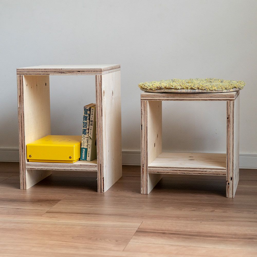 図工室のイススツールstoolベンチ木製収納椅子工作雑誌収納踏み台オリジナルイエノLaboイエノラボ