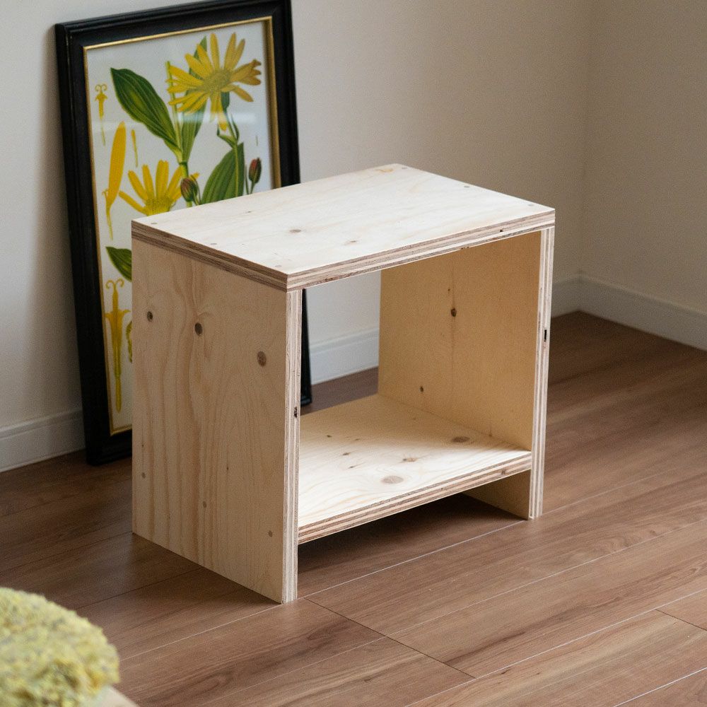 図工室のイス450スツールstoolベンチ木製収納椅子工作雑誌収納踏み台オリジナルイエノLaboイエノラボ