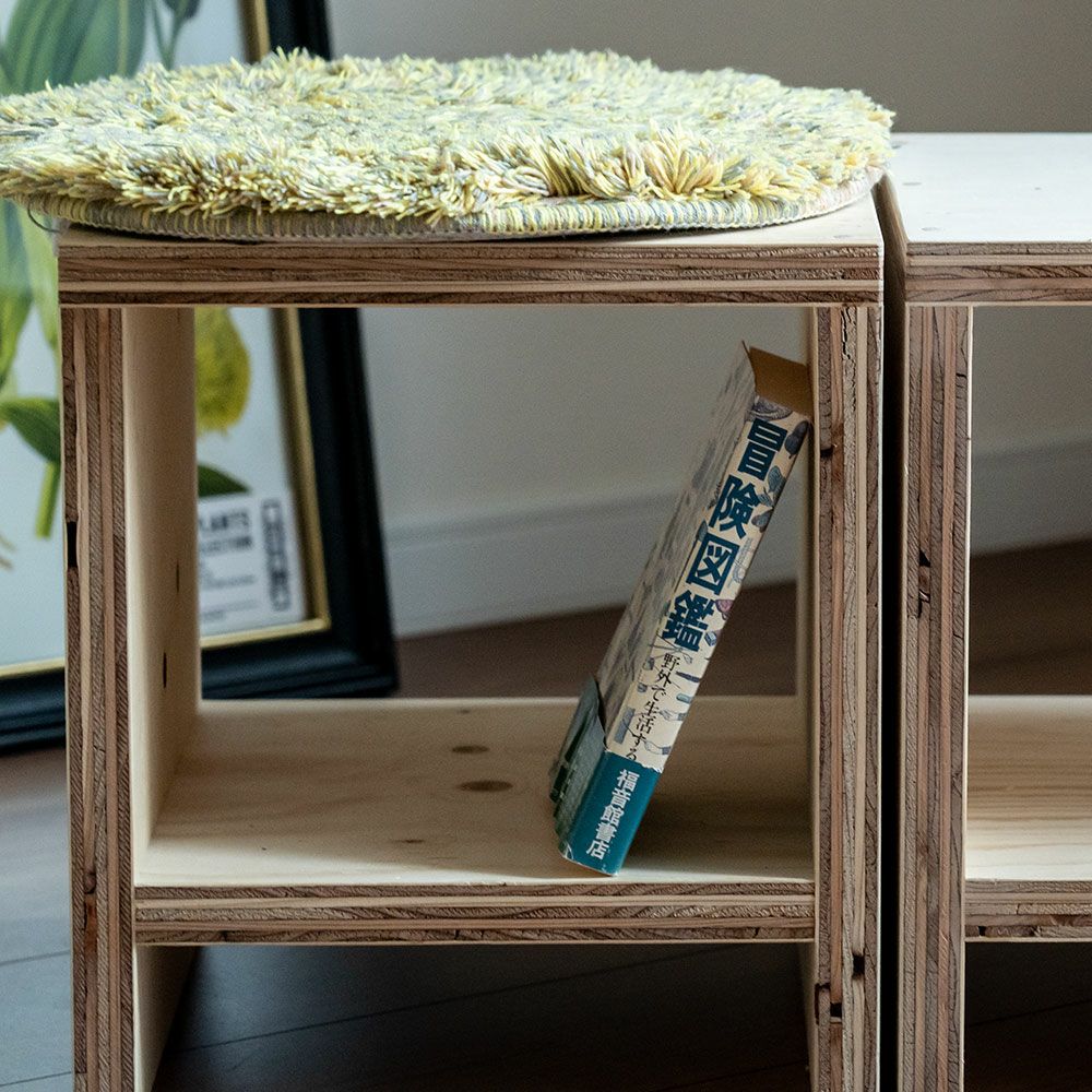 図工室のイス600スツールstoolベンチ木製収納椅子工作雑誌収納踏み台オリジナルイエノLaboイエノラボ