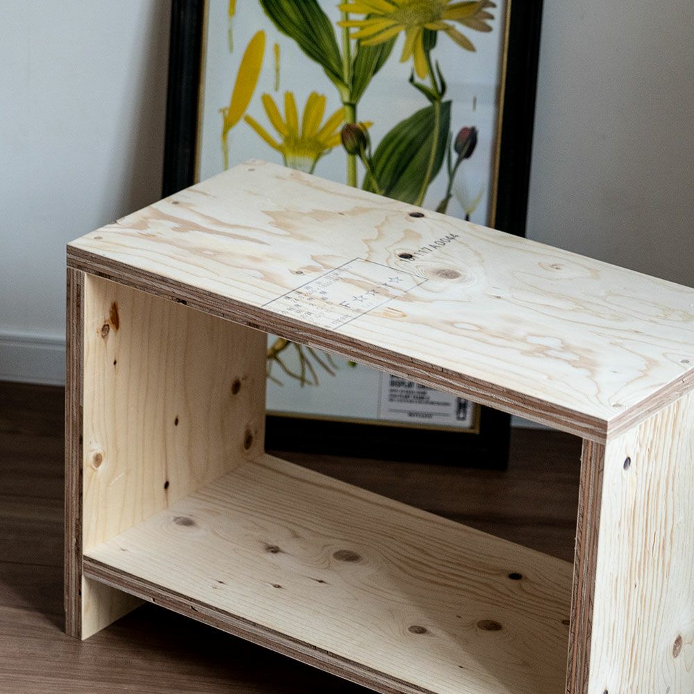 図工室のイス600スツールstoolベンチ木製収納椅子工作雑誌収納踏み台オリジナルイエノLaboイエノラボ