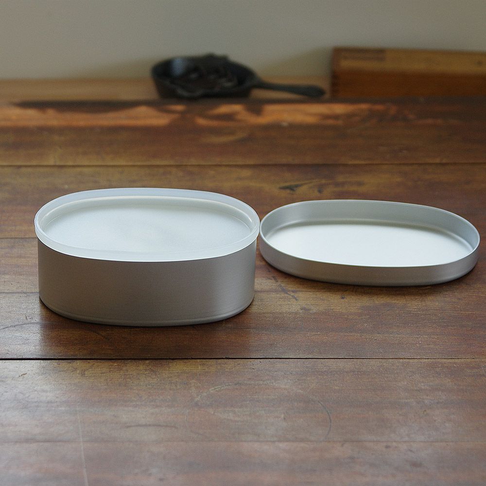 アルミ弁当箱・小判型L丸型内フタ付第一アルミニウム